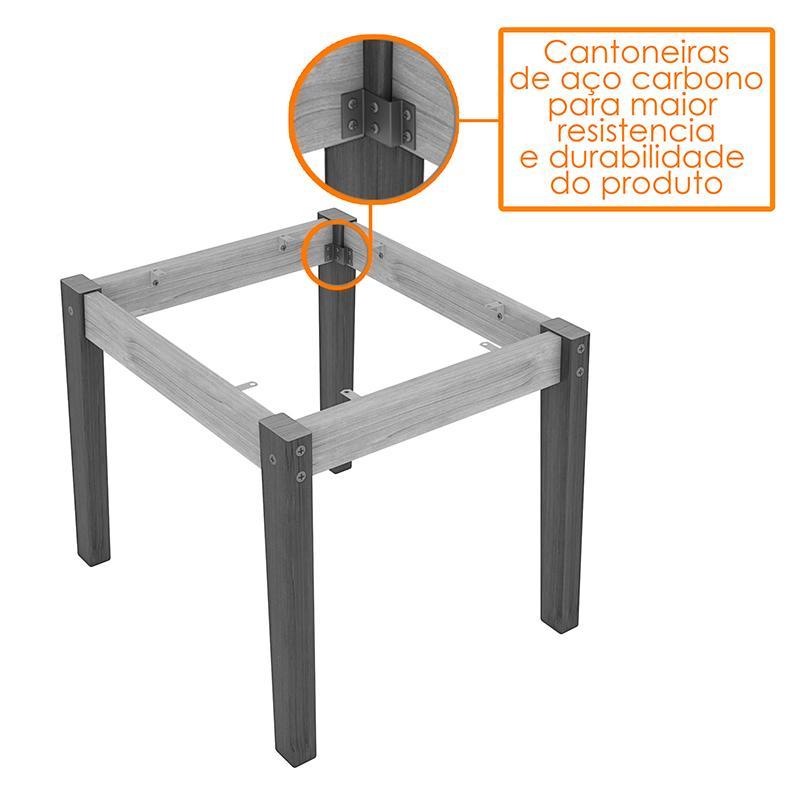 Conjunto 4 Cadeiras Caroline Imbuia/Preto - PR Móveis