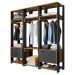 Guarda Roupa Modulado Closet Completo Titan Preto Velluto/Freijó - PR Móveis