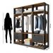 Guarda Roupa Modulado Closet Completo Titan Preto Velluto/Freijó - PR Móveis