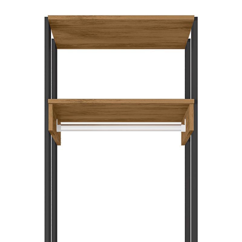Guarda Roupa Modulado Closet Titan 1 Porta Preto Velluto/Freijó - PR Móveis