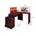 Mesa de Canto para Computador Desk Gamer DRX-9000 Preto/Vermelho - PR Móveis