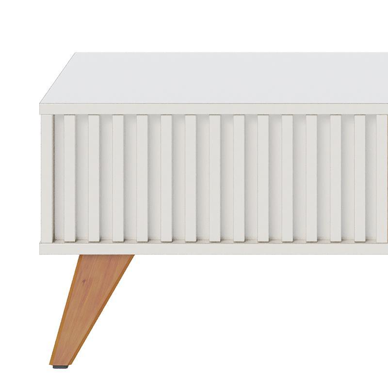 Mesa de Centro Jeri Ripada Off White/Freijó - PR Móveis
