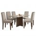 Mesa de Jantar Ana 160x90 com 6 Cadeiras Amanda Imbuia/Off White/Bege - PR Móveis  