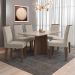 Mesa de Jantar Ana 160x90 com 6 Cadeiras Amanda Imbuia/Off White/Bege - PR Móveis  