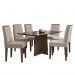 Mesa de Jantar Ana 160x90 com 6 Cadeiras Amanda Imbuia/Preto/Bege - PR Móveis 