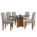 Mesa de Jantar Ana 160x90 com 6 Cadeiras Amanda Ipê/Preto/Bege - PR Móveis 