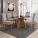 Mesa de Jantar Ana 160x90 com 6 Cadeiras Amanda Ipê/Preto/Bege - PR Móveis 