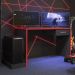 Mesa para Computador Desk Gamer DRX-9000 Preto/Vermelho - PR Móveis