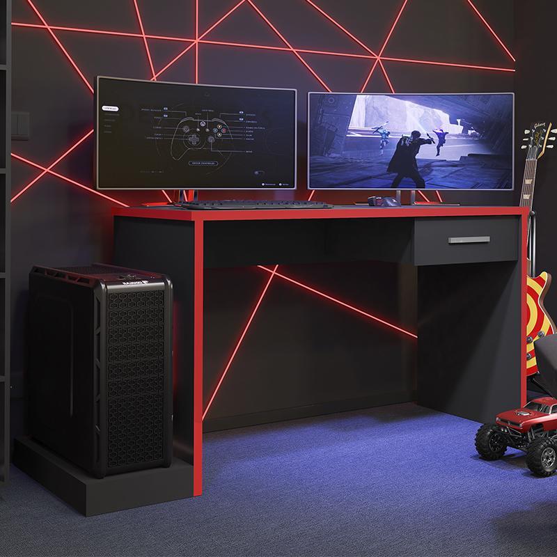 Mesa para Computador Desk Gamer DRX-9000 Preto/Vermelho - PR Móveis