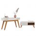 Sala de Estar com Aparador Rivieira e Mesa de Centro Jeri Off White/Freijó - PR Móveis
