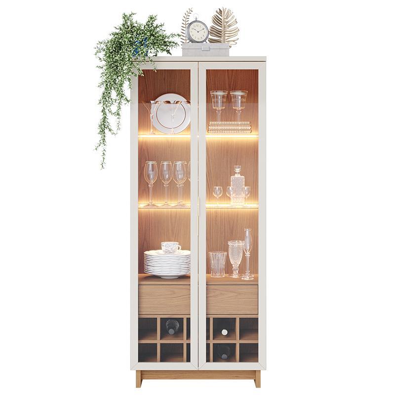 Sala de Jantar com Cristaleira Guanabara e Aparador Rivieira Off White/Freijó - PR Móveis 