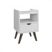 Mesa De Cabeceira Estilo Retrô Alice Para Quarto Branco Prado Moveis