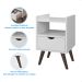 Mesa De Cabeceira Estilo Retrô Alice Para Quarto Branco Prado Moveis