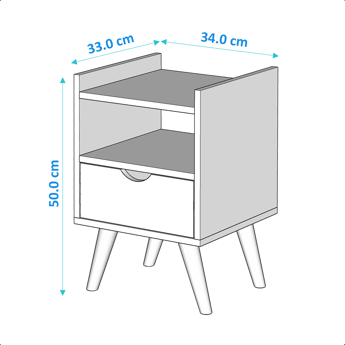 Mesa De Cabeceira Estilo Retrô Alice Para Quarto Off Freijo Prado Moveis