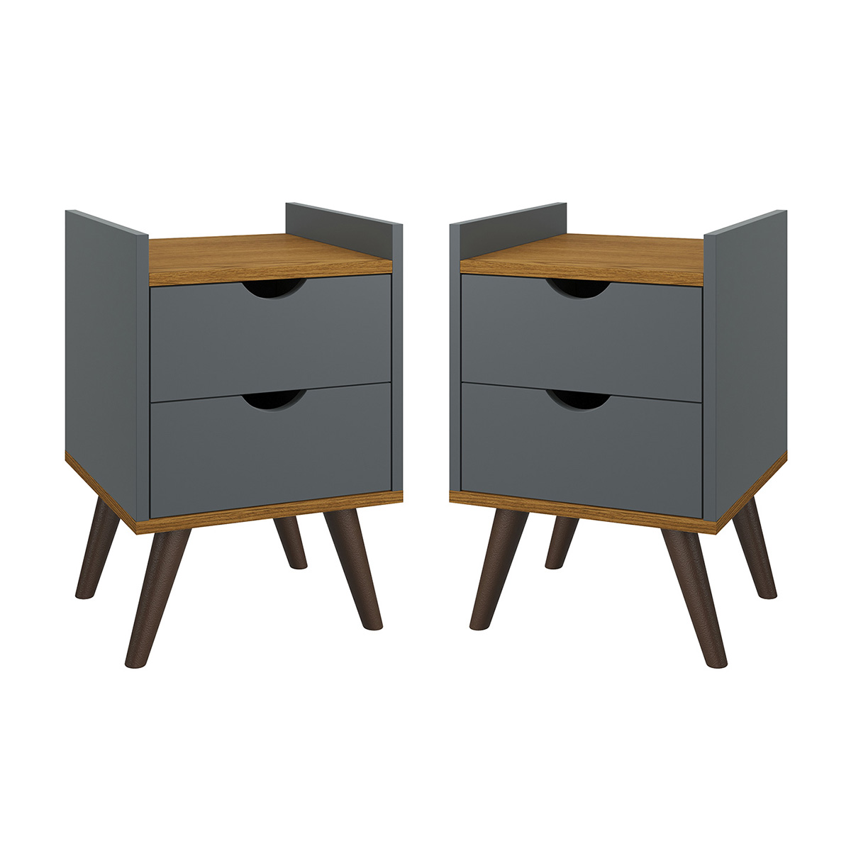 Mesa De Cabeceira Vintage Luxo Ótimo Acabamento Kit 2 Acabamento Ultravioleta Cor Cinza