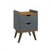 Mesa De Cabeceira Vintage Luxo Ótimo Acabamento Kit 2 Acabamento Ultravioleta Cor Cinza