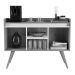 Aparador Buffet Retro Off White Com 3 Portas Com Pés 1,10x0,81 para Sala De Estar Jantar Luxo Gd