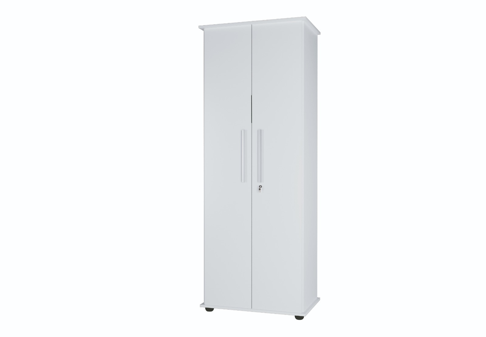 Armário Multiuso Branco com Chave Alto Espaçoso Para Escritório Quarto Com Chave 6 Nichos e 5 Prateleiras 1,90 altura CB
