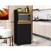 Balcão Multiuso Preto Moderno Aparador para Forno Com 2 Portas Jt