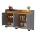 Buffet Aparador Cinza 4 Portas Cantinho do Café Moderno Rl 