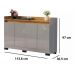 Buffet Aparador Cinza 4 Portas Cantinho do Café Moderno Rl 