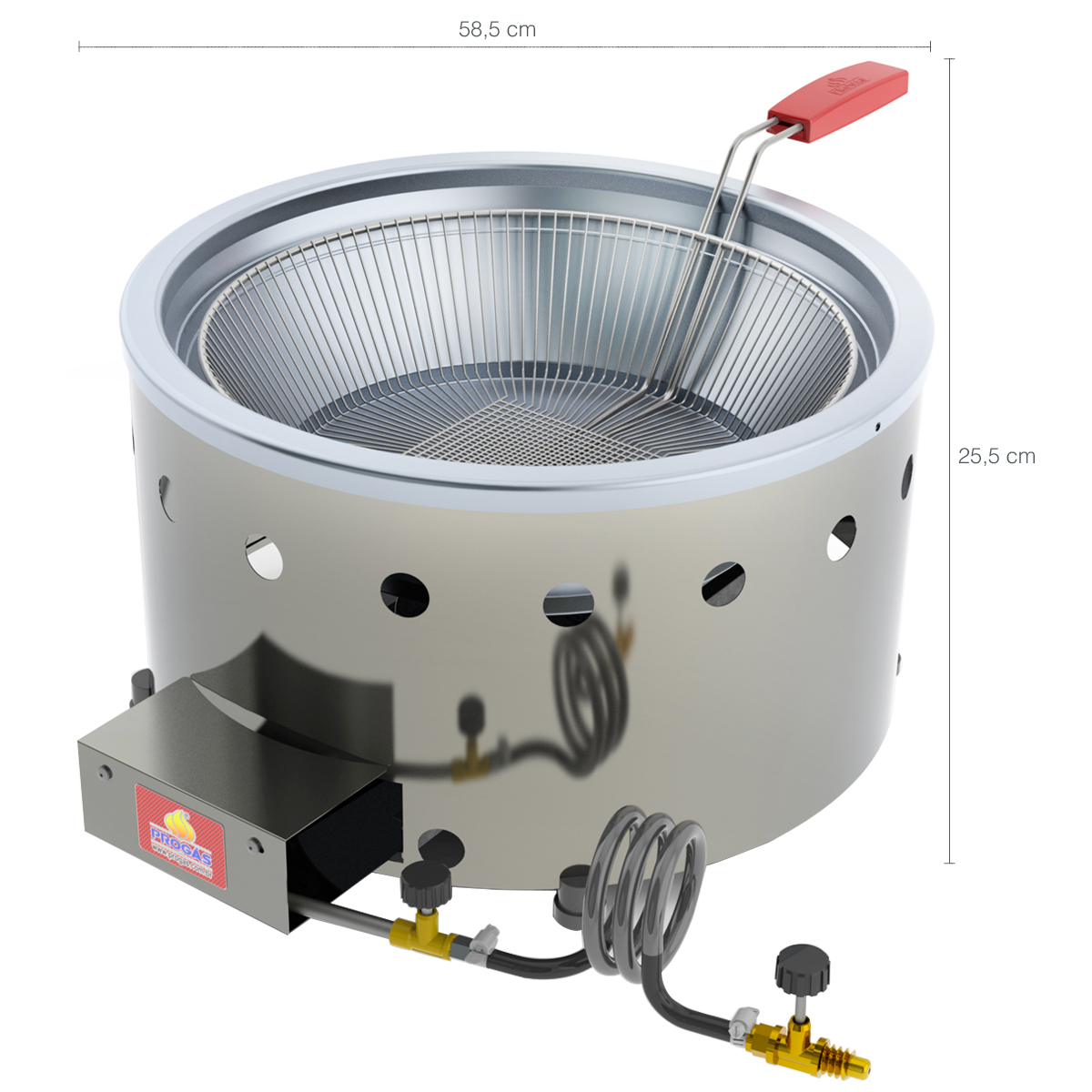 Fritadeira Tacho para Salgados Pastel 7 L Aço Inox a Gás