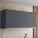 Armário Aéreo 3 Portas 120cm Debora Cinza - Pallazio