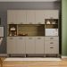 Armário de Cozinha Compacta 10 Portas e 2 Gavetas 222cm Sense Freijó/Vanilla - Pallazio
