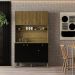 Armário de Cozinha Compacta 6 Portas e 1 Gaveta 111cm Veneza Ripado Freijó/Preto - Pallazio