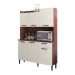 Armário de Cozinha Compacta 6 Portas e 1 Gaveta 121cm Florença Nogueira/Off White - Pallazio