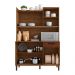Armário de Cozinha Compacta 6 Portas e 1 Gaveta 121cm Florença Ripado Nogueira/Off White - Pallazio