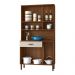 Armário de Cozinha Compacta 6 Portas e 1 Gaveta 90 cm Gold Nogueira/Off White - Pallazio
