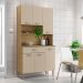 Armário de Cozinha Compacta 6 Portas e 1 Gaveta 90cm Baco Freijó/Vanilla - Pallazio