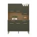 Armário de Cozinha Compacta 6 Portas e 2 Gavetas 132cm Silver Freijó Real - Pallazio