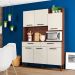 Armário de Cozinha Compacta 6 Portas e 2 Gavetas 132cm Silver Nogueira/Off White - Pallazio