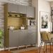 Armário de Cozinha Compacta 6 Portas e 2 Gavetas 160 cm Duquesa Freijó/Grafite - Pallazio