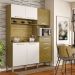 Armário de Cozinha Compacta 6 Portas e 2 Gavetas 160 cm Duquesa Ripado Freijó/Supremo - Pallazio