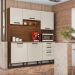 Armário de Cozinha Compacta 6 Portas e 2 Gavetas 180cm Dali Nogueira/Off White - Pallazio