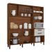 Armário de Cozinha Compacta 6 Portas e 2 Gavetas 180cm Dali Nogueira/Off White - Pallazio
