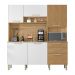 Armário de Cozinha Compacta 6 Portas e 2 Gavetas 180cm Dali Ripado Freijó/Supremo - Pallazio