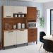 Armário de Cozinha Compacta 6 Portas e 2 Gavetas 180cm Dali Ripado Nogueira/Off White - Pallazio