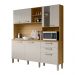 Armário de Cozinha Compacta 6 Portas e 3 Gavetas 182 cm Megan Freijó/Soft - Pallazio