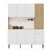 Armário de Cozinha Compacta 8 Portas e 1 Gaveta 161cm Dacar Freijó/Artico - Pallazio