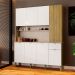Armário de Cozinha Compacta 8 Portas e 1 Gaveta 161cm Dacar Freijó/Artico - Pallazio