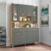 Armário de Cozinha Compacta 8 Portas e 2 Gavetas 121cm Gold Freijó/Grafite - Pallazio