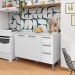 Balcão Gabinete para Cozinha 2 Portas e 3 Gavetas Tati Branco - Pallazio
