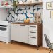 Balcão Gabinete para Cozinha 2 Portas e 3 Gavetas Tati Castanho/Off White - Pallazio