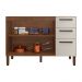 Balcão Gabinete para Cozinha 2 Portas e 3 Gavetas Tati Castanho/Off White - Pallazio