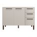 Balcão Gabinete para Cozinha 2 Portas e 3 Gavetas Tati Castanho/Off White - Pallazio