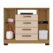 Cômoda Rack para Quarto 2 Portas e 4 Gavetas Lolla Carvalho/Off White - Pallazio